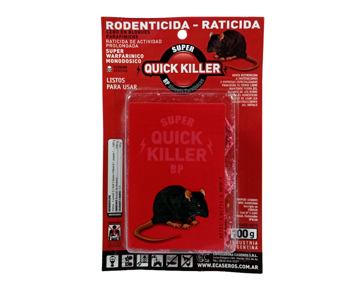 Super Quick Killer x 100gr rodenticida exterior